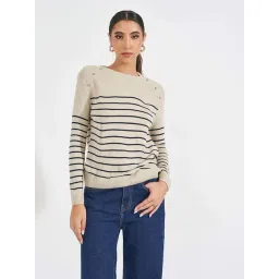 Styli Beige Striped Sweater-picture-16