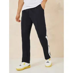 Styli Black & White Cotton Straight Fit Trackpants-picture-35