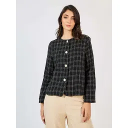 Styli Black Chequered Blazer-picture-18
