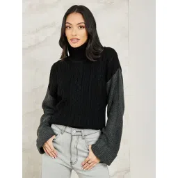 Styli Black Color-Block Sweater-picture-11