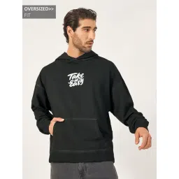 Styli Black Cotton Oversized Printed Hooded Sweatshirt-picture-29