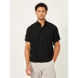 Styli Black Cotton Regular Fit Shirt-picture-20