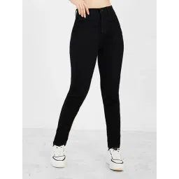 Styli Black Cotton Straight Fit Stretchable Jeans-picture-19