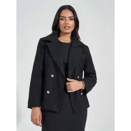 Styli Black Plain Blazer-picture-46