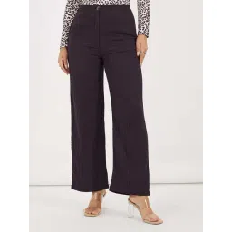 Styli Black Plain Trousers-picture-12