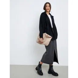 Styli Black Polyester Regular Fit Jacket-picture-33