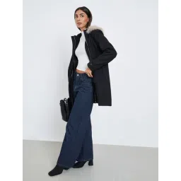 Styli Black Polyester Regular Fit Jacket-picture-10