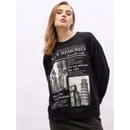 Styli Black Printed Sweatshirt-picture-37
