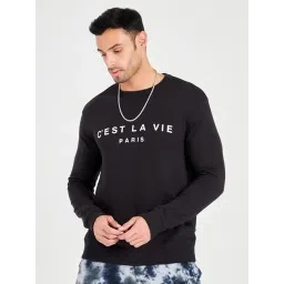 Styli Black Regular Fit Printed Sweatshirt-picture-16