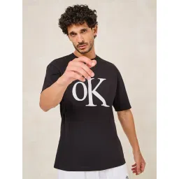 Styli Black Relaxed Fit Printed Oversized Crew T-Shirt-picture-42