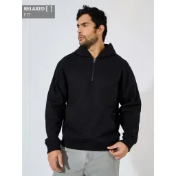 Styli Black Relaxed Fit Solid Hoodie-picture-35