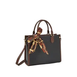 Styli Black Scarf Textured Handbag image 1