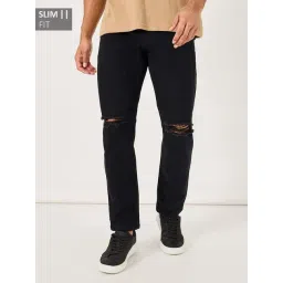 Styli Black Solid Distressed Jeans-picture-30
