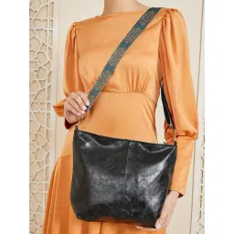 Styli Black Solid Sling Handbag-picture-10