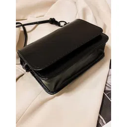 Styli Black Solid Sling Handbag image 2