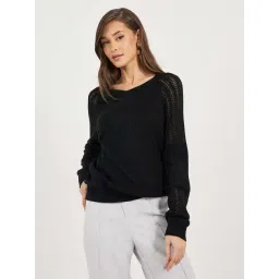 Styli Black Solid Sweater-picture-45