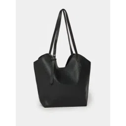 Styli Black Textured Tote-picture-11