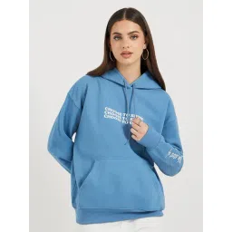 Styli Blue Cotton Printed Hoodie-picture-37