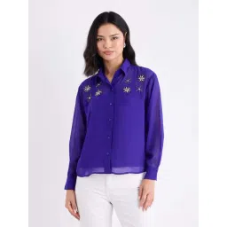 Styli Blue Regular Fit Embellished Shirt-picture-35