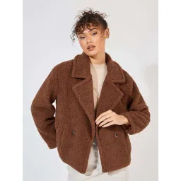 Styli Brown Plain Blazer-picture-45