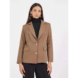 Styli Brown Plain Blazer-picture-33