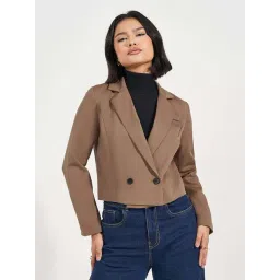 Styli Brown Plain Blazer-picture-46