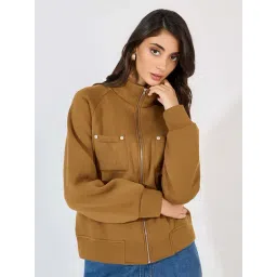 Styli Brown Plain Jacket-picture-38