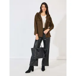 Styli Brown Plain Jacket image 4