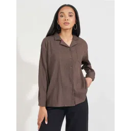 Styli Brown Plain Shirt-picture-35