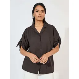 Styli Brown Plain Shirt image 1