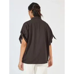 Styli Brown Plain Shirt image 2