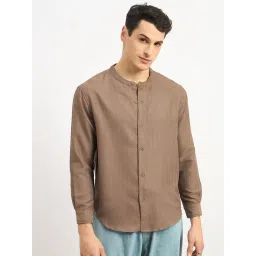 Styli Brown Polyester Relaxed Fit Solid Shirts-picture-42