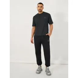 Styli Charcoal Cotton Blend Relaxed Fit Solid Co-Ord Sets-picture-41