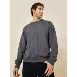 Styli Charcoal Cotton Relaxed Fit Sweatshirt-picture-11