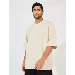 Styli Cream Boxy Fit Solid T-Shirt-picture-24