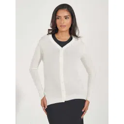 Styli Cream Plain Cardigan-picture-14