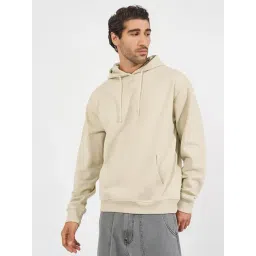 Styli Cream Relaxed Fit Solid Hoodie-picture-42