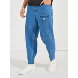 Styli Dark Blue Balloon Fit Cargo Jeans-picture-15