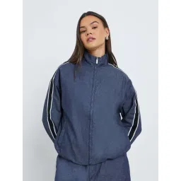 Styli Dark Blue Regular Fit Striped Jacket-picture-38