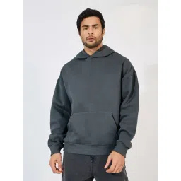 Styli Dark Grey Oversized Solid Hoodie-picture-40