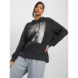 Styli Graphic Printed Hooded Cotton Sweatshirt-picture-22