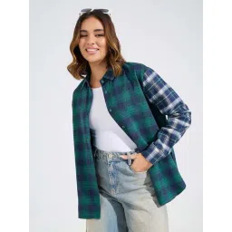 Styli Green Chequered Shirt-picture-12