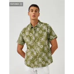 Styli Green Cotton Regular Fit Embroidered Shirt-picture-17