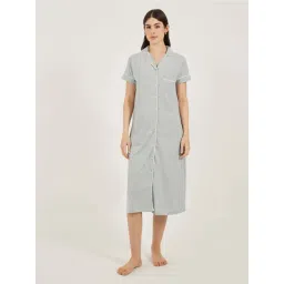 Styli Grey Cotton Regular Fit Night Dress-picture-37