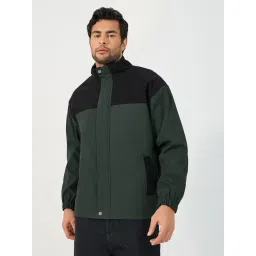 Styli Grey Polyester Stand Collar Printed Jackets-picture-26