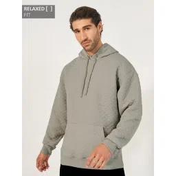 Styli Grey Relaxed Fit Self Pattern Hooded Sweatshirt-picture-33