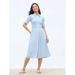 Styli Light Blue Regular Fit Dress-picture-24