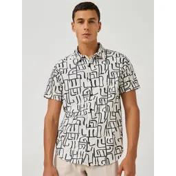 Styli Men Abstract Self Design Relaxed Fit Casual Shirt-picture-19