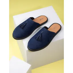Styli Men Faux Suede Clogs with Tassel Detail image 1