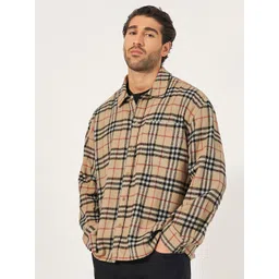 Styli Men Heritage Brushed Flannel Checkered Oversized Shirt with Patch Pocket-picture-38